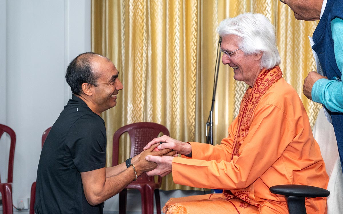 Swami Chidanandaji's Nepal Tour 2025 — Prasad Distribution